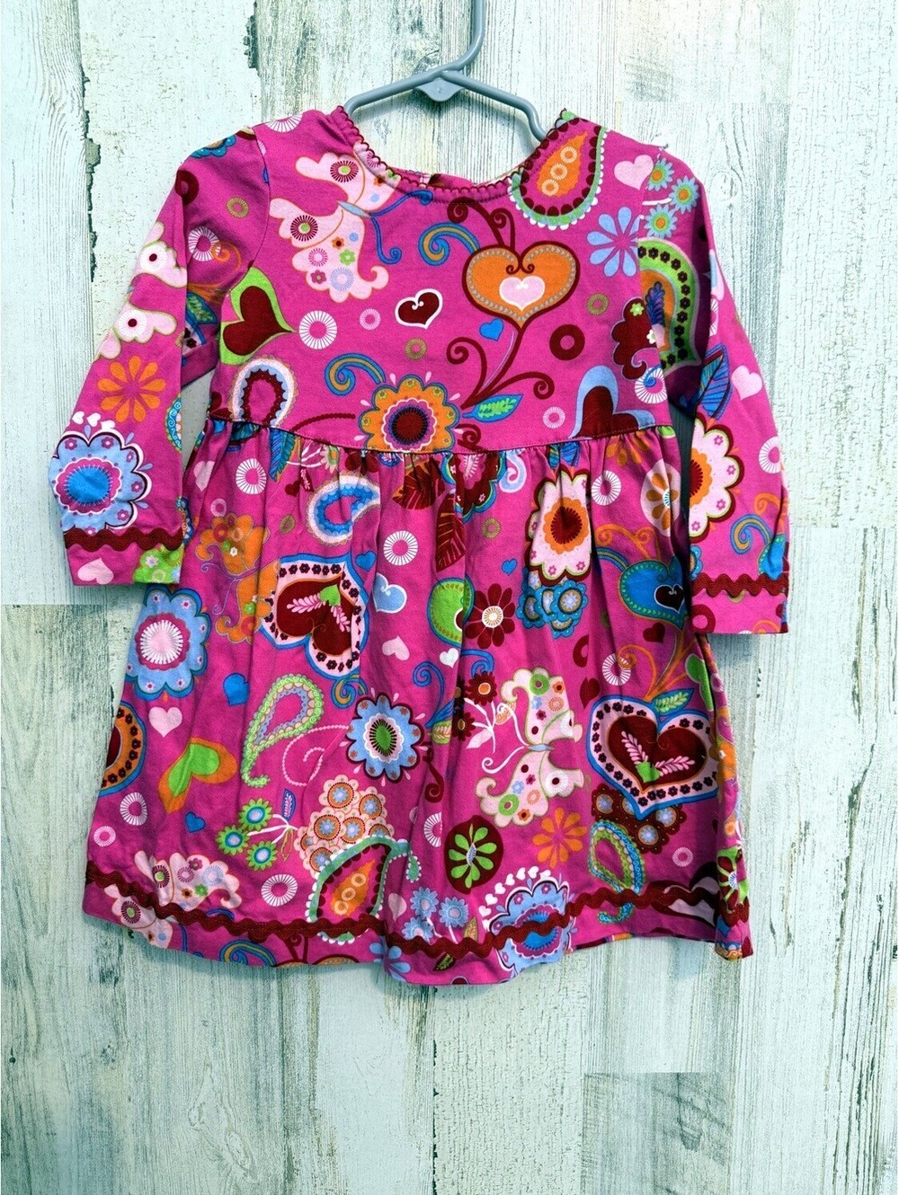 Hanna Andersson Pink Heart Floral Dress 90 Girls 3T